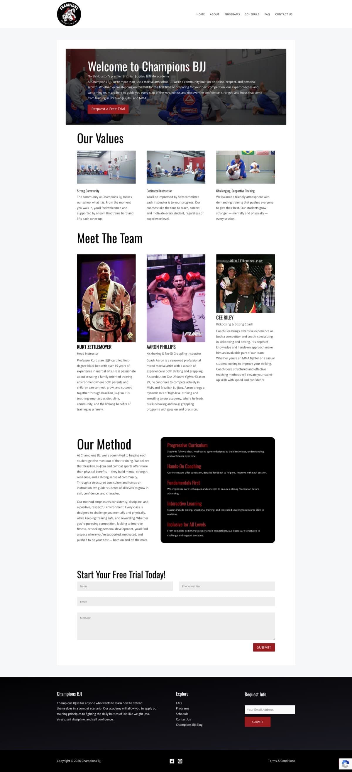 The previous About page: a long single column of text on a plain background, running well past the fold.